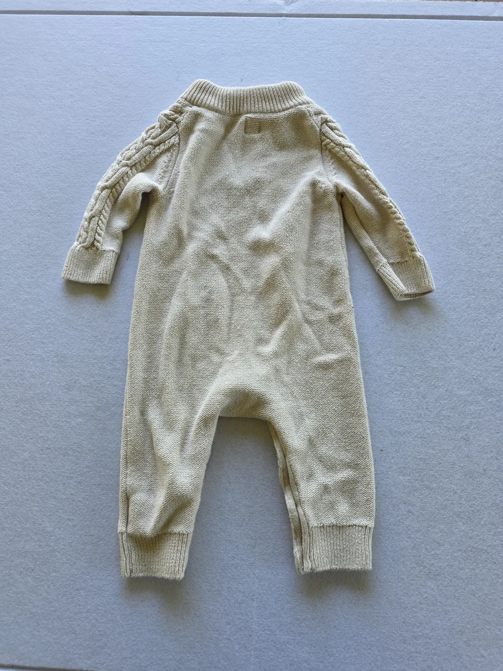GAP Unisex Cream Cable-Knit Baby One-Piece Romper